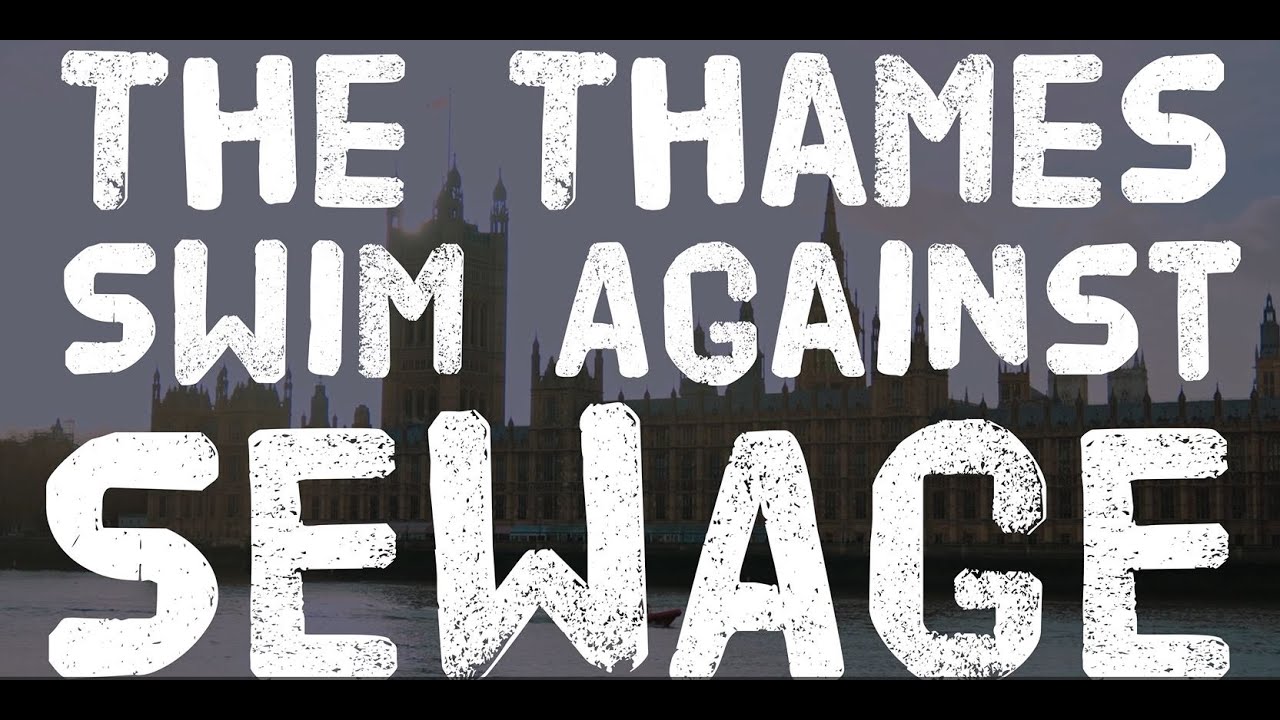 Surfers Against Sewage: the Thames swim 1 Title card from Surfers Against Sewage’s film of the Thames swim, Westminster behind